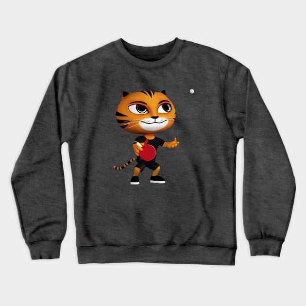 The Ping Pong Tiger Crewneck Sweatshirt by dithakely